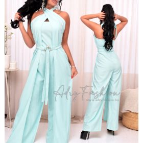 Milla Aqua kék alkalmi overál derék övvel