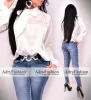Fehér színű nyakánál megkötős masni díszes ing