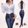 Milla világoskék színű csipke body