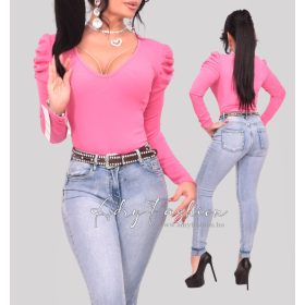 Kitty pink színű buggyos ujjú felső