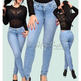 Kék push up sztreccs női farmenadrág