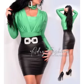 Mandy brazil zöld színű fényes body nyakpánttal