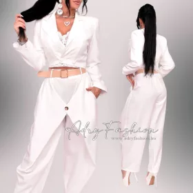 Lola Fehér színű elegáns rövid alkalmi blézer 