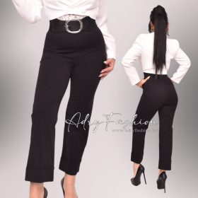 Fekete alkalmi nadrág alul bővülő fazon