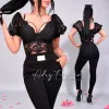 Lorena fekete színű csipke top