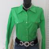 Neon zöld aranyozott díszgombos női ing