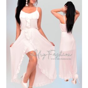 Tamara Fehér színű muszlin fodros nyári ruha