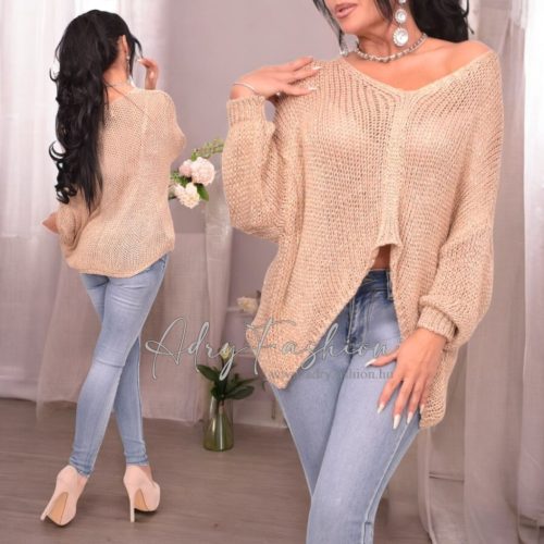 Pami Arany lurex szálas kötött pulóver