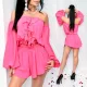 Lana Neon Pink színű Felső és Short szett