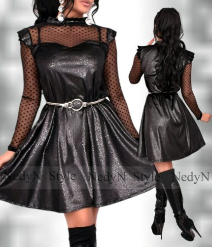 Ezüst színű Fém gumis kör alakú csatos öv