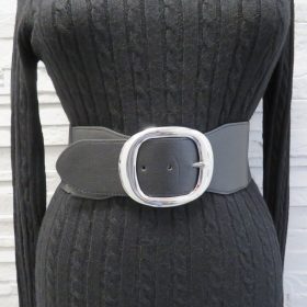 Fekete színű gumis nagy csatos öv