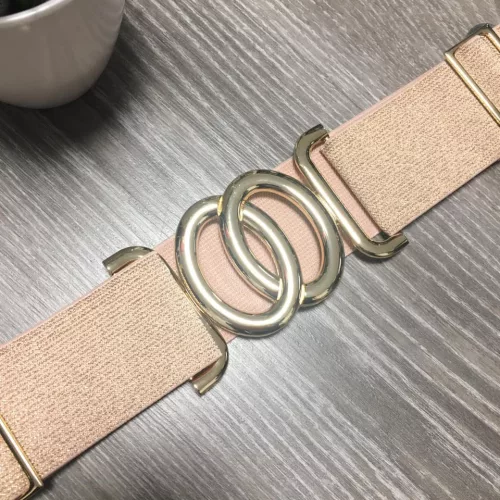 Rose gold színű gumis öv dupla ovális alakú arany csattal